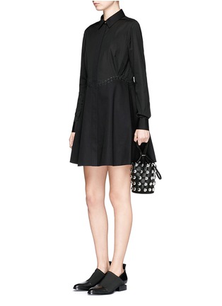 Figure View - Click To Enlarge - ALEXANDER WANG - Lace-up shirt dress