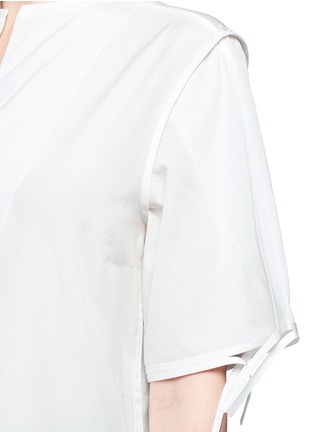 Detail View - Click To Enlarge - ACNE STUDIOS - 'Bluma' binding strip cotton poplin tunic