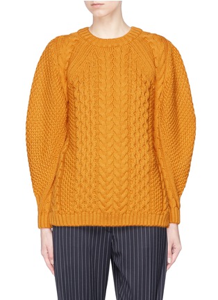 Main View - Click To Enlarge - TOPSHOP - Balloon sleeve cable knit sweater