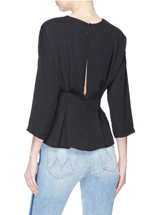Back View - Click To Enlarge - TOPSHOP - Keyhole back pleated crepe top