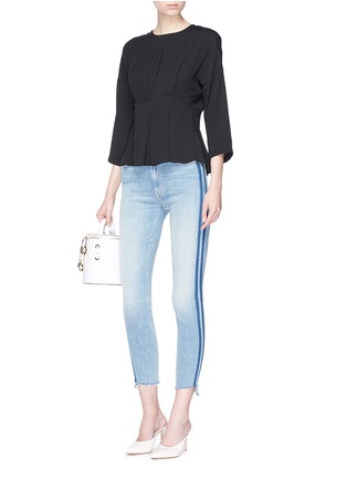 Figure View - Click To Enlarge - TOPSHOP - Keyhole back pleated crepe top