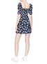 Back View - Click To Enlarge - TOPSHOP - Floral print shirred flared dress