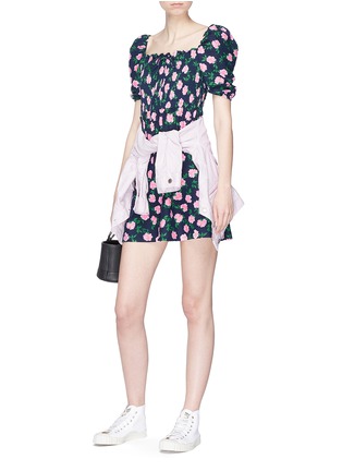 Figure View - Click To Enlarge - TOPSHOP - Floral print shirred flared dress