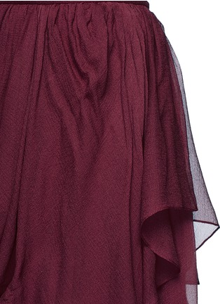 Detail View - Click To Enlarge - CHLOÉ - Pointy' tiered ruffle silk georgette skirt