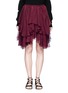 Main View - Click To Enlarge - CHLOÉ - Pointy' tiered ruffle silk georgette skirt