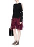 Figure View - Click To Enlarge - CHLOÉ - Pointy' tiered ruffle silk georgette skirt
