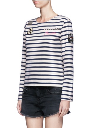 Front View - Click To Enlarge - MARC JACOBS - Embellished Breton stripe top