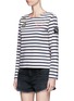 Front View - Click To Enlarge - MARC JACOBS - Embellished Breton stripe top