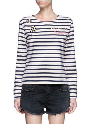 Main View - Click To Enlarge - MARC JACOBS - Embellished Breton stripe top