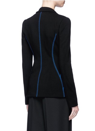 Back View - Click To Enlarge - EMILIO PUCCI - Contrast topstitch stretch suiting jacket