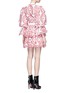 Back View - Click To Enlarge - ALEXANDER MCQUEEN - Floral broderie anglaise puff sleeve tiered dress
