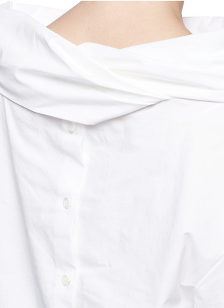 Detail View - Click To Enlarge - EMILIO PUCCI - Convertible oversized off-shoulder cotton shirt