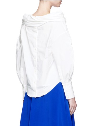Back View - Click To Enlarge - EMILIO PUCCI - Convertible oversized off-shoulder cotton shirt