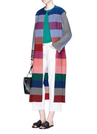 Figure View - Click To Enlarge - PORTS 1961 - Stripe knit long coat