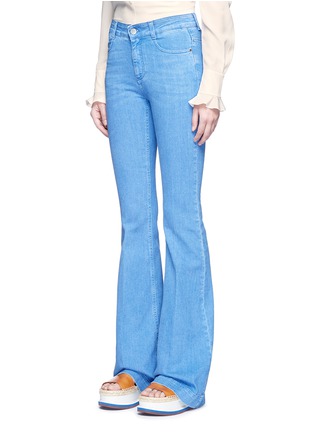 Front View - Click To Enlarge - STELLA MCCARTNEY - High waist flare denim pants