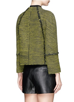 Back View - Click To Enlarge - PROENZA SCHOULER - 'Lady' fringed contrast tweed jacket