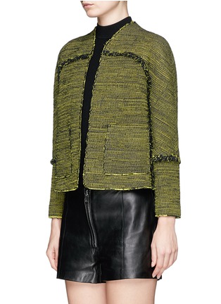 Front View - Click To Enlarge - PROENZA SCHOULER - 'Lady' fringed contrast tweed jacket