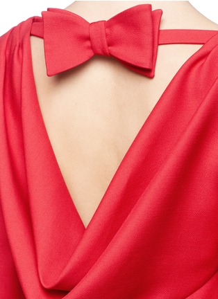 Detail View - Click To Enlarge - VALENTINO GARAVANI - Bow drape back virgin wool-silk crepe dress