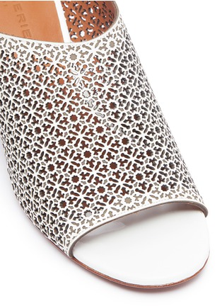 Detail View - Click To Enlarge - CLERGERIE - 'Cara' lasercut patent leather mules