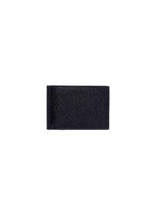 Main View - Click To Enlarge - THOM BROWNE  - Pebble grain leather clip wallet