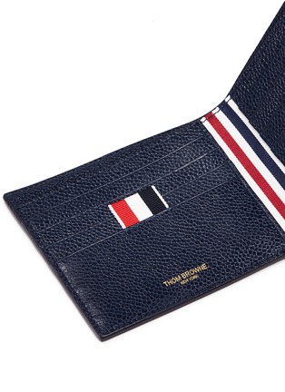 Detail View - Click To Enlarge - THOM BROWNE  - Stripe pebble grain leather bifold wallet