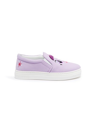 Main View - Click To Enlarge - JOSHUA SANDERS - 'Twilight Sparkle' pony embroidered canvas kids skate slip-ons