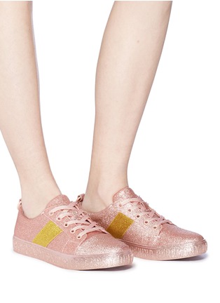 Figure View - Click To Enlarge - OPENING CEREMONY - 'La Cienega' colourblock glitter sneakers
