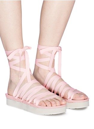 Figure View - Click To Enlarge - PEDRO GARCIA  - x Temperley London 'Lara' lace-up ribbon platform sandals