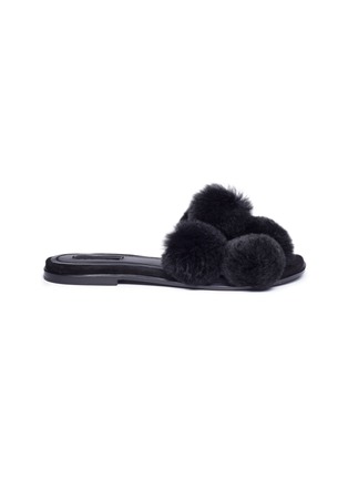 Main View - Click To Enlarge - ALEXANDER WANG - 'Ava' pompom fur slide sandals