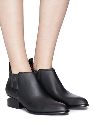 Figure View - Click To Enlarge - ALEXANDER WANG - 'Kori' cutout heel leather Chelsea boots