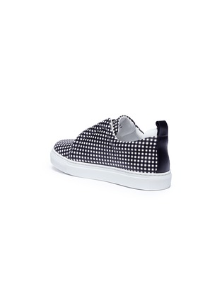 Figure View - Click To Enlarge - PIERRE HARDY - 'Mini Slider' gingham print leather kids skate slip-ons