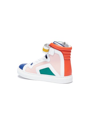 Detail View - Click To Enlarge - PIERRE HARDY - Colourblock leather high top kids sneakers