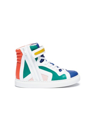 Main View - Click To Enlarge - PIERRE HARDY - Colourblock leather high top kids sneakers