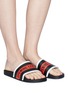 Figure View - Click To Enlarge - OPENING CEREMONY - 'Ace' logo band slide sandals