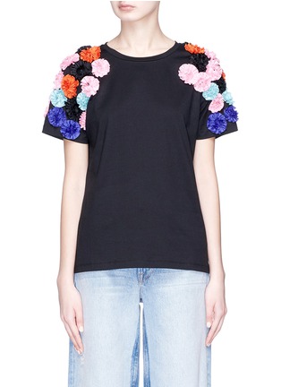 Main View - Click To Enlarge - MINKI - Floral appliqué T-shirt
