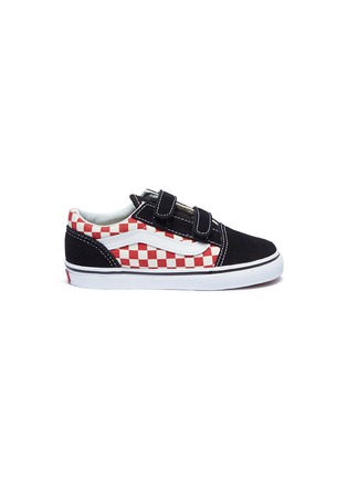 Main View - Click To Enlarge - VANS - 'Old Skool V' colourblock checkerboard toddler sneakers