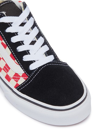 Detail View - Click To Enlarge - VANS - 'Old Skool' colourblock checkerboard kids sneakers