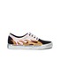 Main View - Click To Enlarge - PALM ANGELS - 'Distressed Flames' appliqué colourblock sneakers