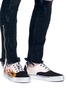 Figure View - Click To Enlarge - PALM ANGELS - 'Distressed Flames' appliqué colourblock sneakers
