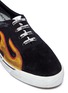Detail View - Click To Enlarge - PALM ANGELS - 'Distressed Flames' appliqué sneakers