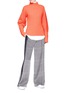 Figure View - Click To Enlarge - VICTORIA, VICTORIA BECKHAM - Stripe outseam houndstooth print silk satin pants