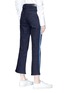 Back View - Click To Enlarge - VICTORIA, VICTORIA BECKHAM - Stripe outseam cropped flared jeans