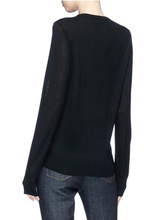 Back View - Click To Enlarge - VICTORIA, VICTORIA BECKHAM - Flamingo sequin wool sweater