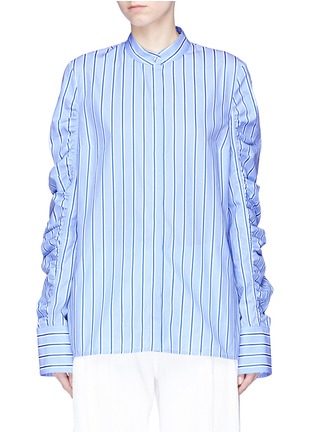Main View - Click To Enlarge - VICTORIA, VICTORIA BECKHAM - Ruched sleeve stripe shirt