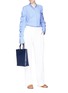 Figure View - Click To Enlarge - VICTORIA, VICTORIA BECKHAM - Ruched sleeve stripe shirt