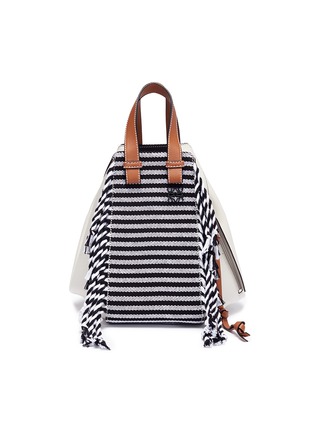 Main View - Click To Enlarge - LOEWE - 'Hammock Scarf' stripe fringe small leather bag