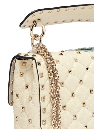 Detail View - Click To Enlarge - VALENTINO GARAVANI - 'Rockstud Spike' butterfly embellished medium quilted leather crossbody bag