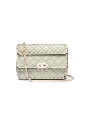 Main View - Click To Enlarge - VALENTINO GARAVANI - 'Rockstud Spike' small quilted leather crossbody bag