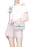 Figure View - Click To Enlarge - VALENTINO GARAVANI - 'Rockstud Spike' quilted metallic leather chain bag
