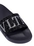 VALENTINO - Swarovski crystal embellished logo slide sandals